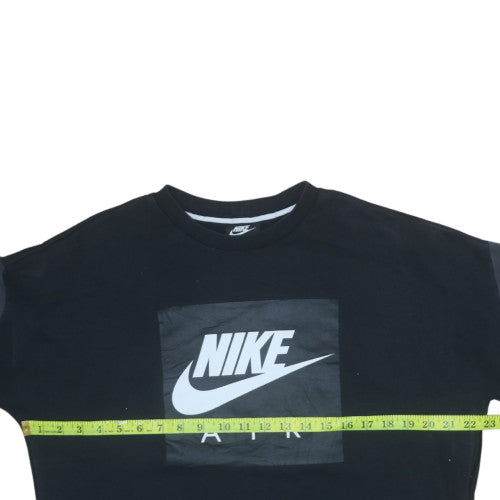 Nike Men's Black Air Logo Fleece Sweatshirt Size S Regular Fit