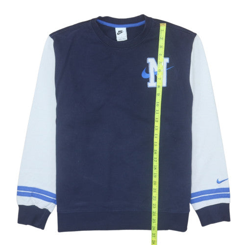 Nike Men’s Blue Pullover Sweatshirt L Embroidered Logo Sportswear