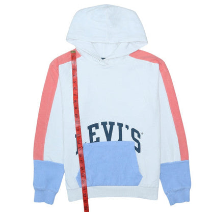 Back view of Levi's girls’ white colourblock hoodie 16 years cotton pullover