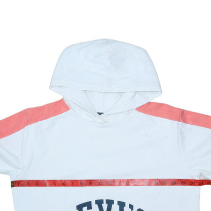 Close-up detail of Levi's girls’ white colourblock hoodie 16 years cotton pullover