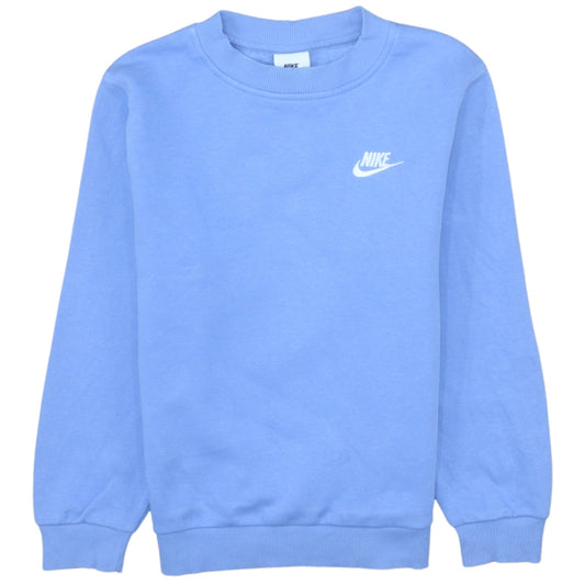 Nike Girls Blue Pullover Sweatshirt M 10-11 Years Crew Neck Fleece