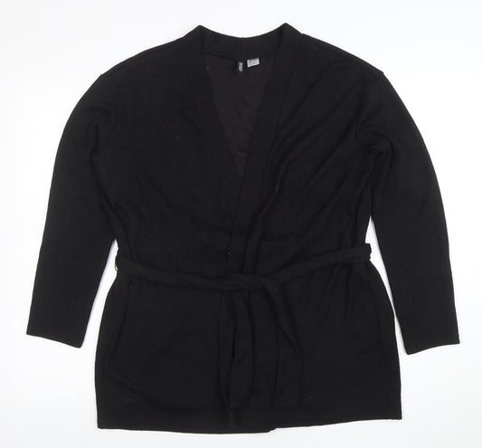 H&M Divided Women's Black Long Sleeve Belted Tunic Top L