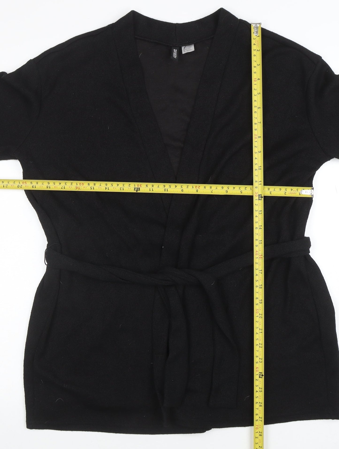 H&M Divided Women's Black Long Sleeve Belted Tunic Top L