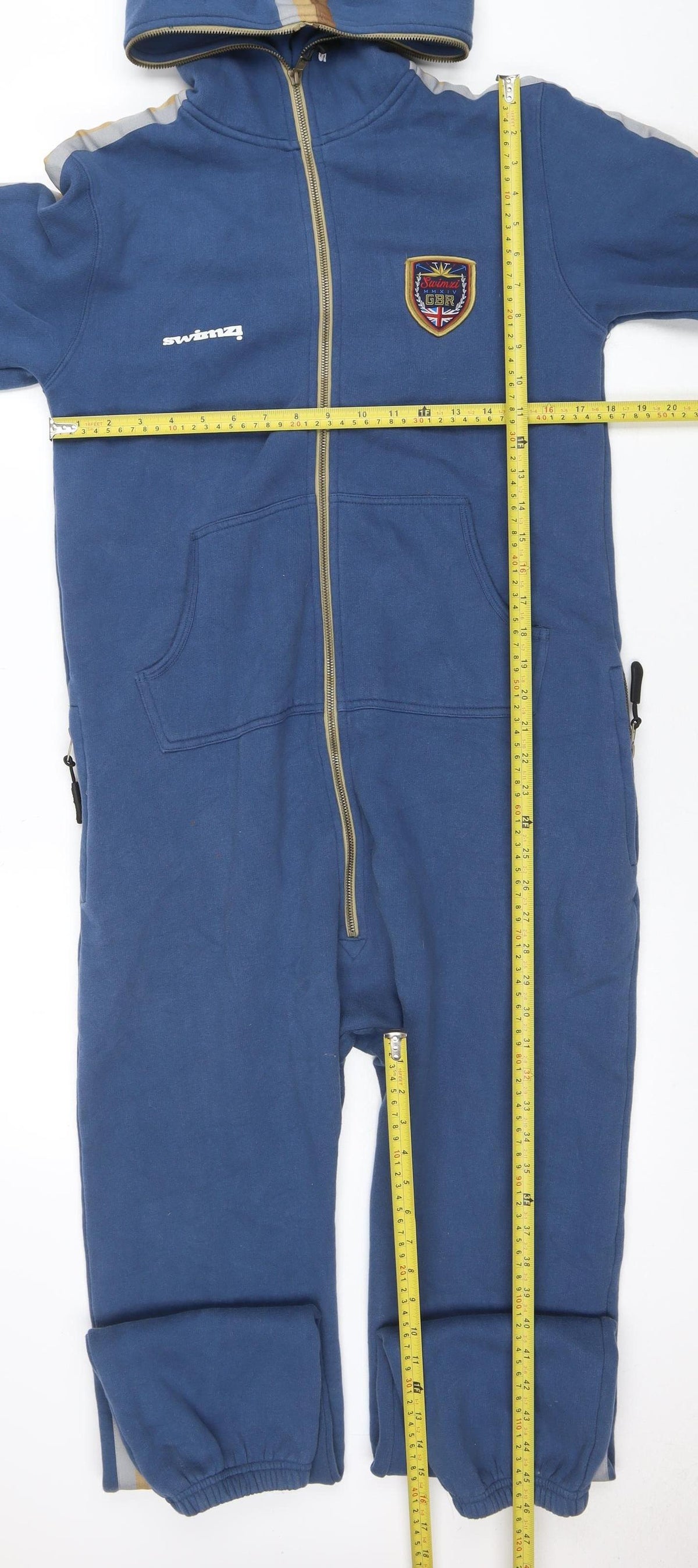 Swimzi Boys Blue Hooded One Piece Zip All-in-One 13 Years