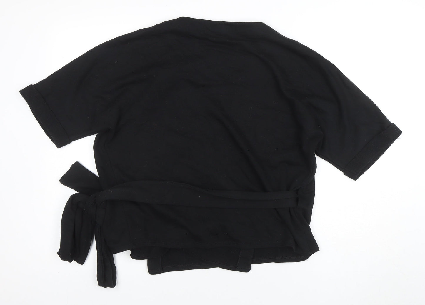 GAP Women’s Black Wrap Short Sleeve Cotton Blend Jumper S