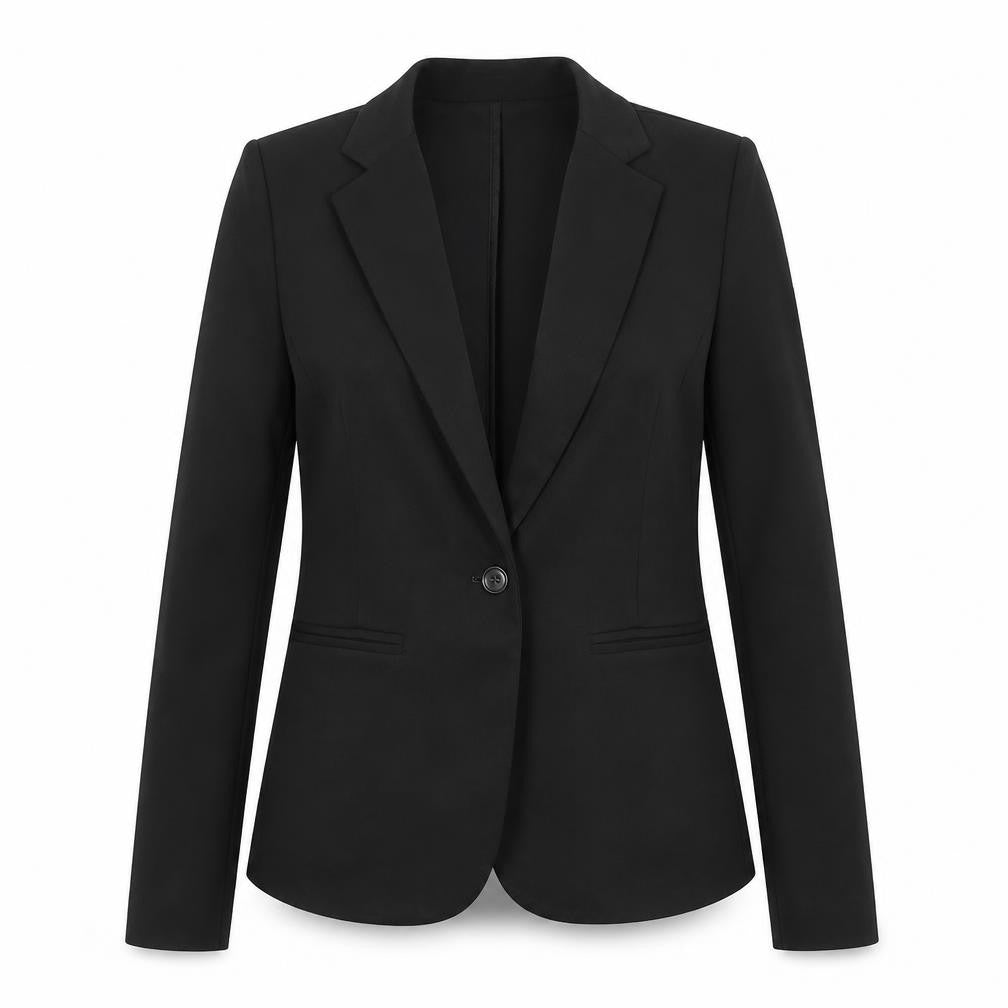 ICHI Womens Black Tailored Single-Breasted Blazer Size L