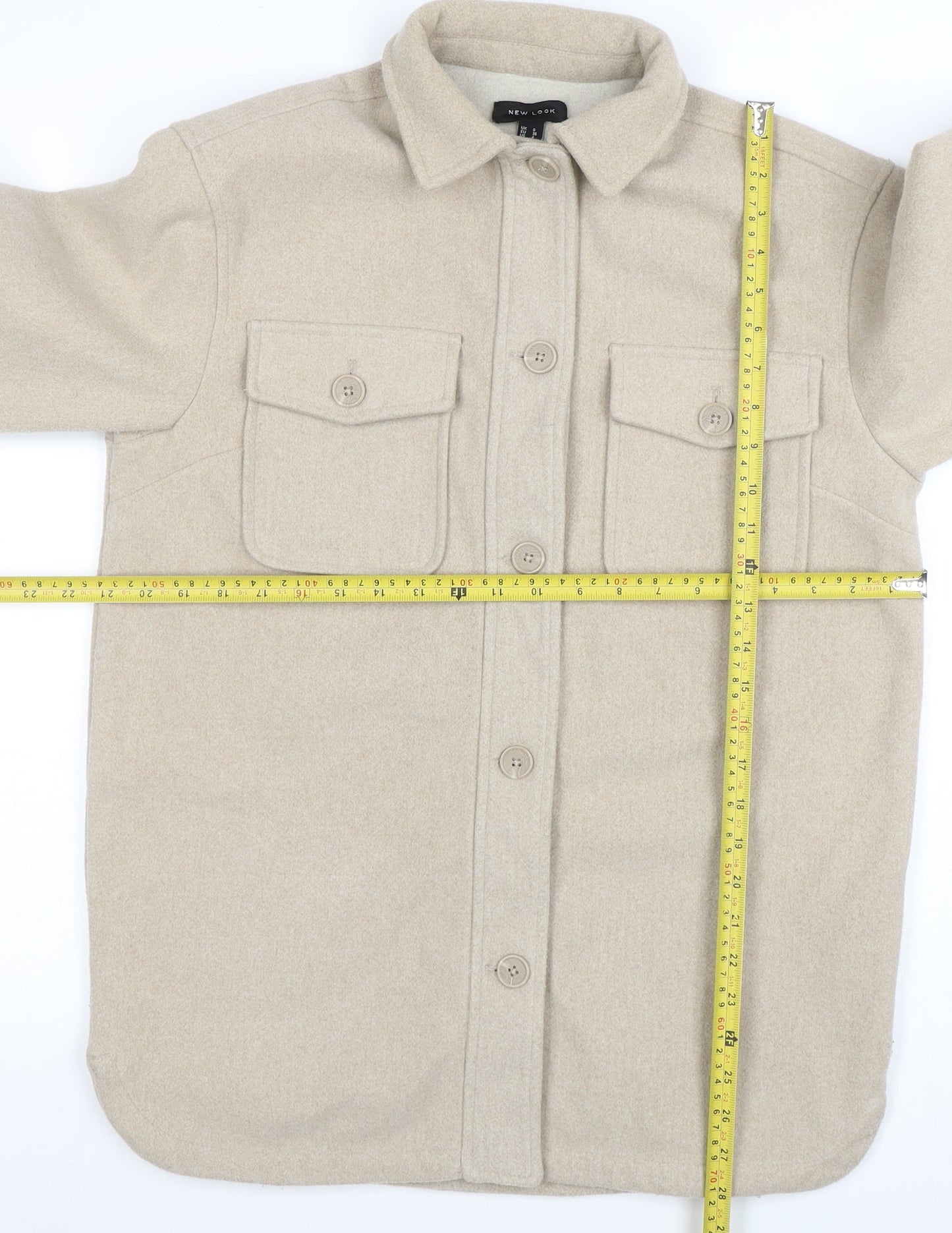 New Look Women Beige Regular Fit Basic Jacket Size 8