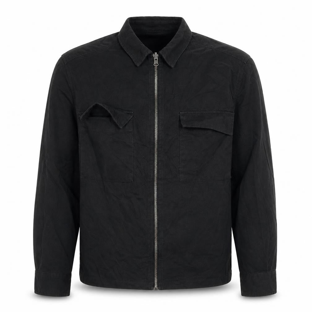 ASOS Design Men's Black Cotton Zip Jacket Size S Regular Fit