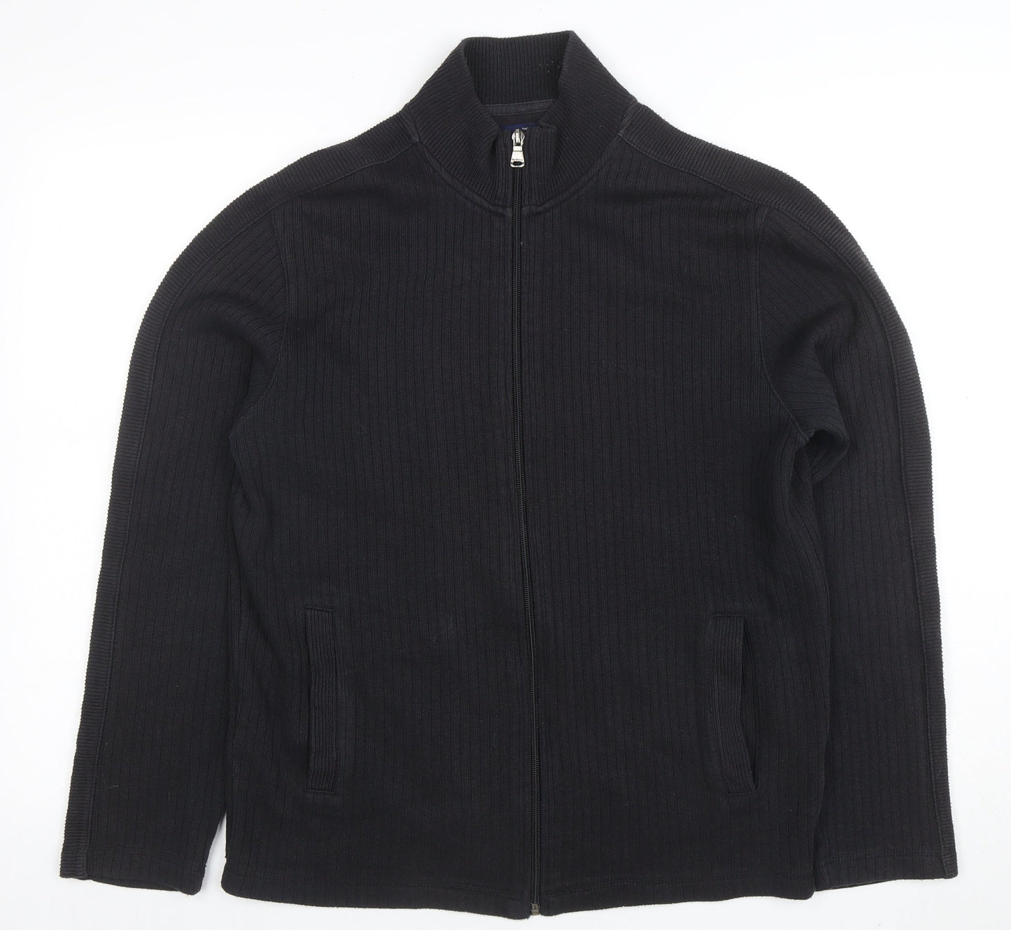 Ben Sherman Men's Black Full Zip Knit Sweatshirt Size M