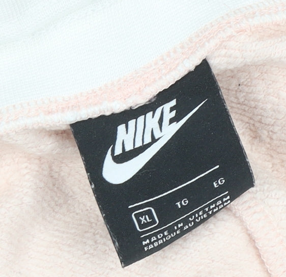 Nike Womens Pink Jogger Trousers XL Cotton Blend Activewear