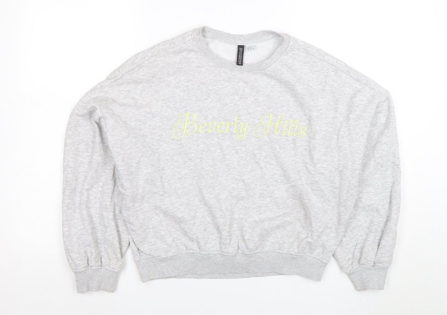 H&M Divided Women Grey Beverly Hills Crew Neck Pullover Sweatshirt XS