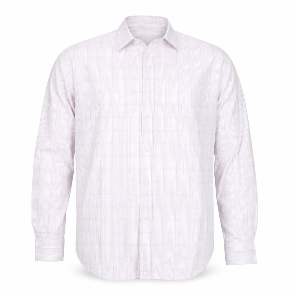 T.M. Lewin Men's Pink Check Cotton Button-Up Shirt Size 16 Regular