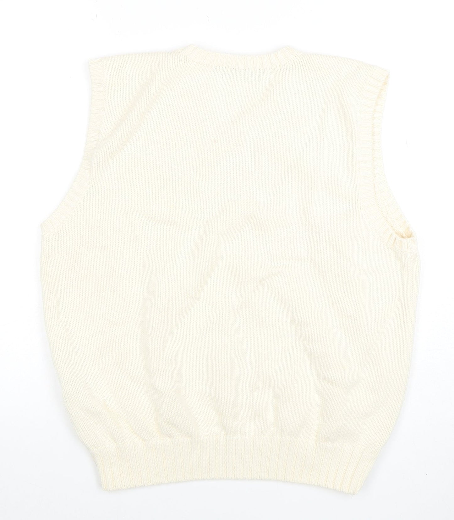Ralph Lauren Men's Ivory Cotton V-Neck Sleeveless Vest L