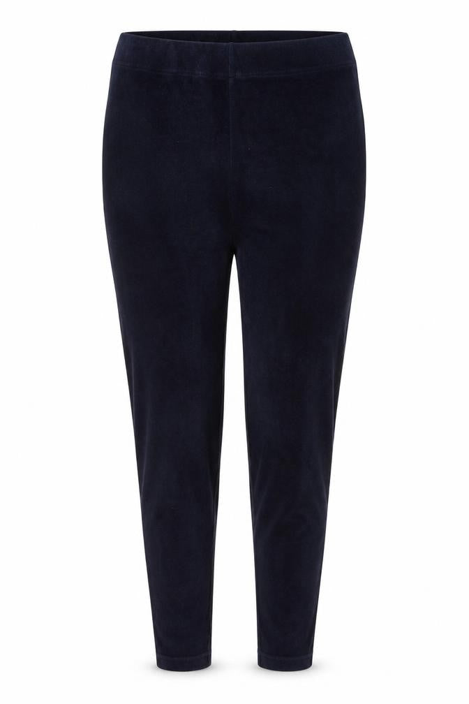 Bonmarché Women's Navy Blue Velour Stretch Leggings Size 14