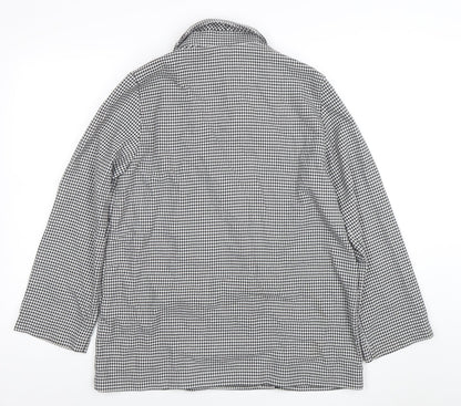 Monki Womens Black Houndstooth Double-Breasted Blazer Size S