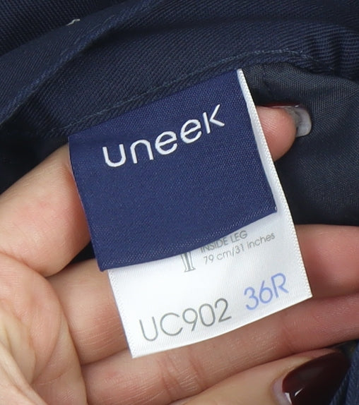 Uneek Mens Blue Cargo Work Trousers 36R 31L UC902