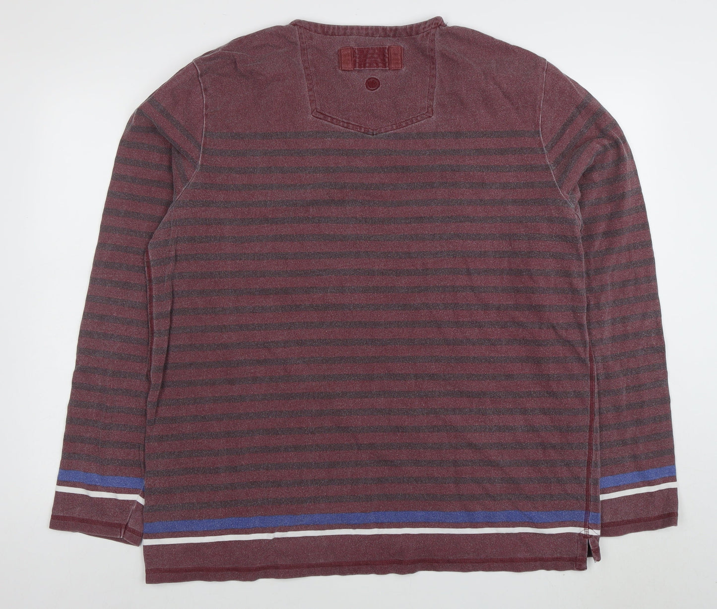 FatFace Men's Red Striped Cotton Pullover Sweatshirt XL