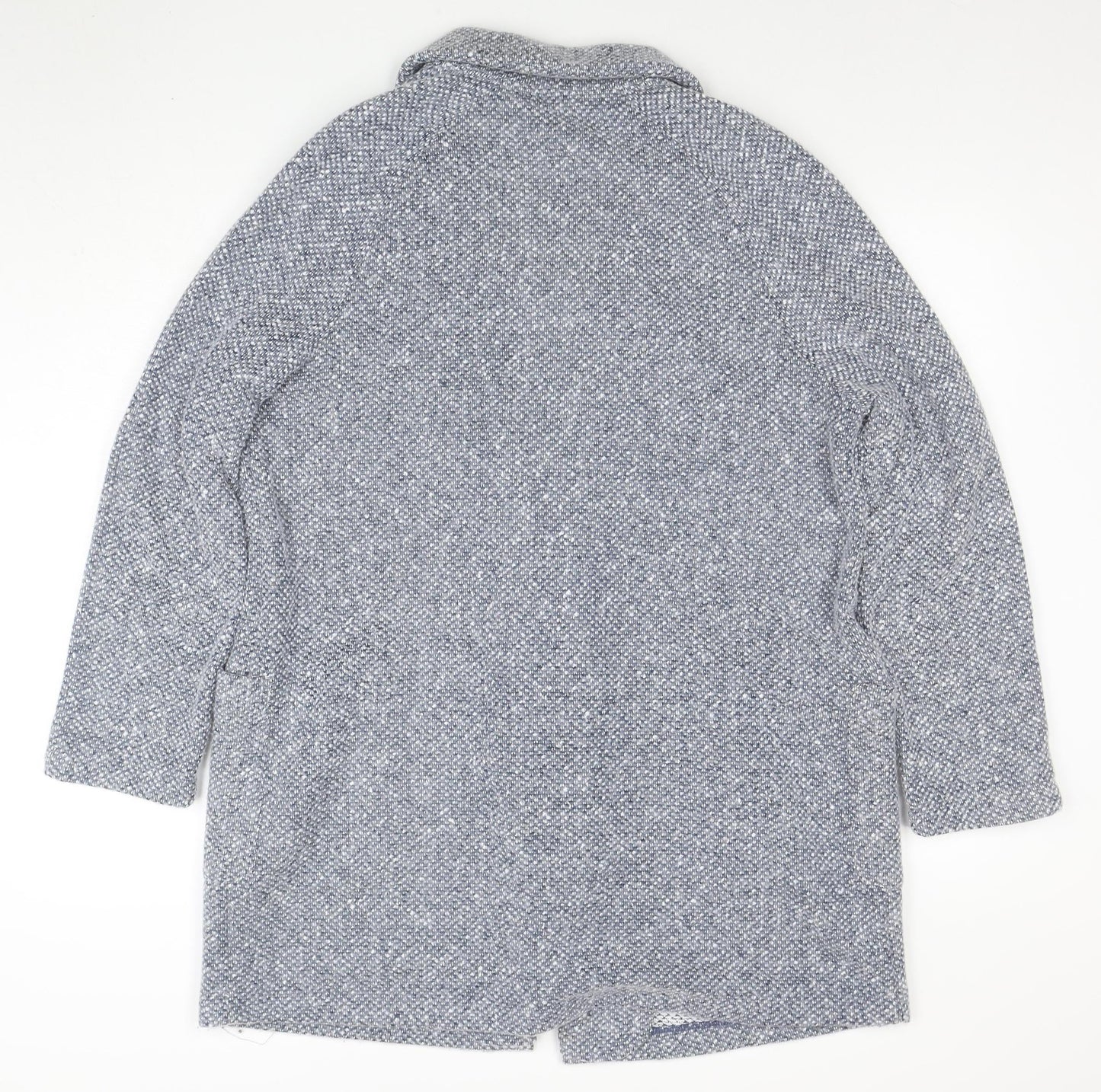 F&F Women’s Grey Tweed Open Front Coatigan Size M Mid-Length