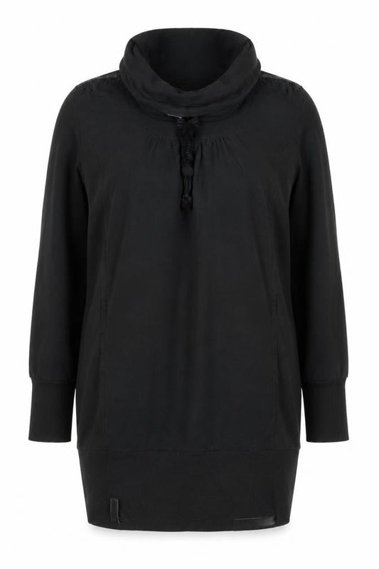 Naketano Women Black L Cowl Neck Long Sleeve Sweater Dress