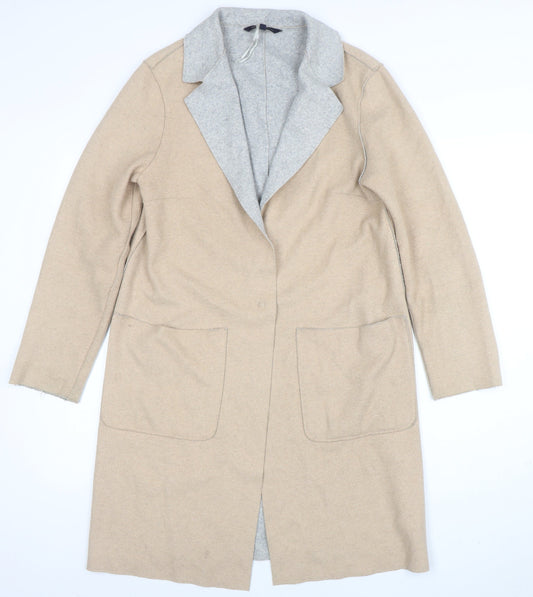 Marks and Spencer Women’s Beige Wool Blend Coatigan Size 8 Long
