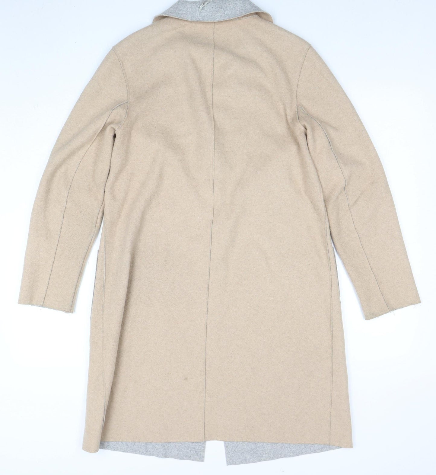 Marks and Spencer Women’s Beige Wool Blend Coatigan Size 8 Long