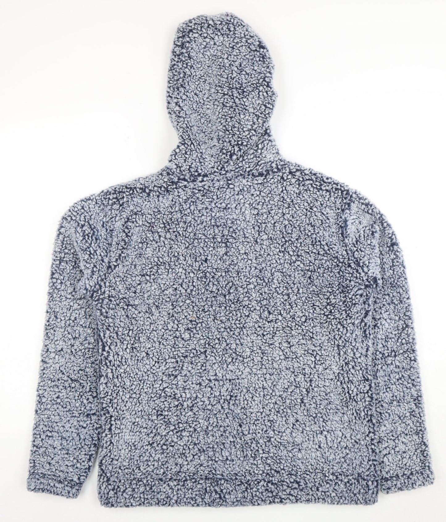 Weird Fish Women's Blue Hooded Pullover Hoodie Size 12 Fleece