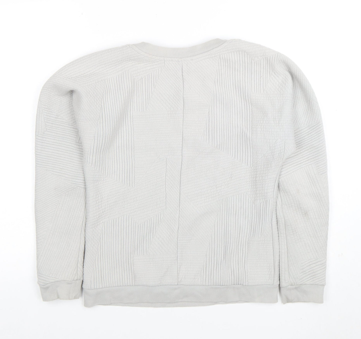 Ninmeen Seventyseven Paris Women Grey XS Crew Neck Textured Sweatshirt