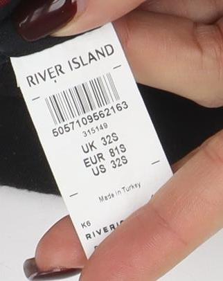 River Island Women's Black Slim Fit Stretch Trousers Size 12