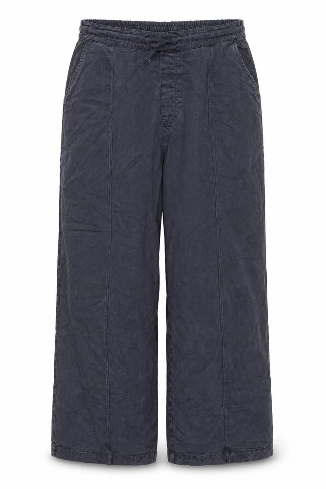 River Island Women Blue Wide-Leg Relaxed Lyocell Trousers UK 18