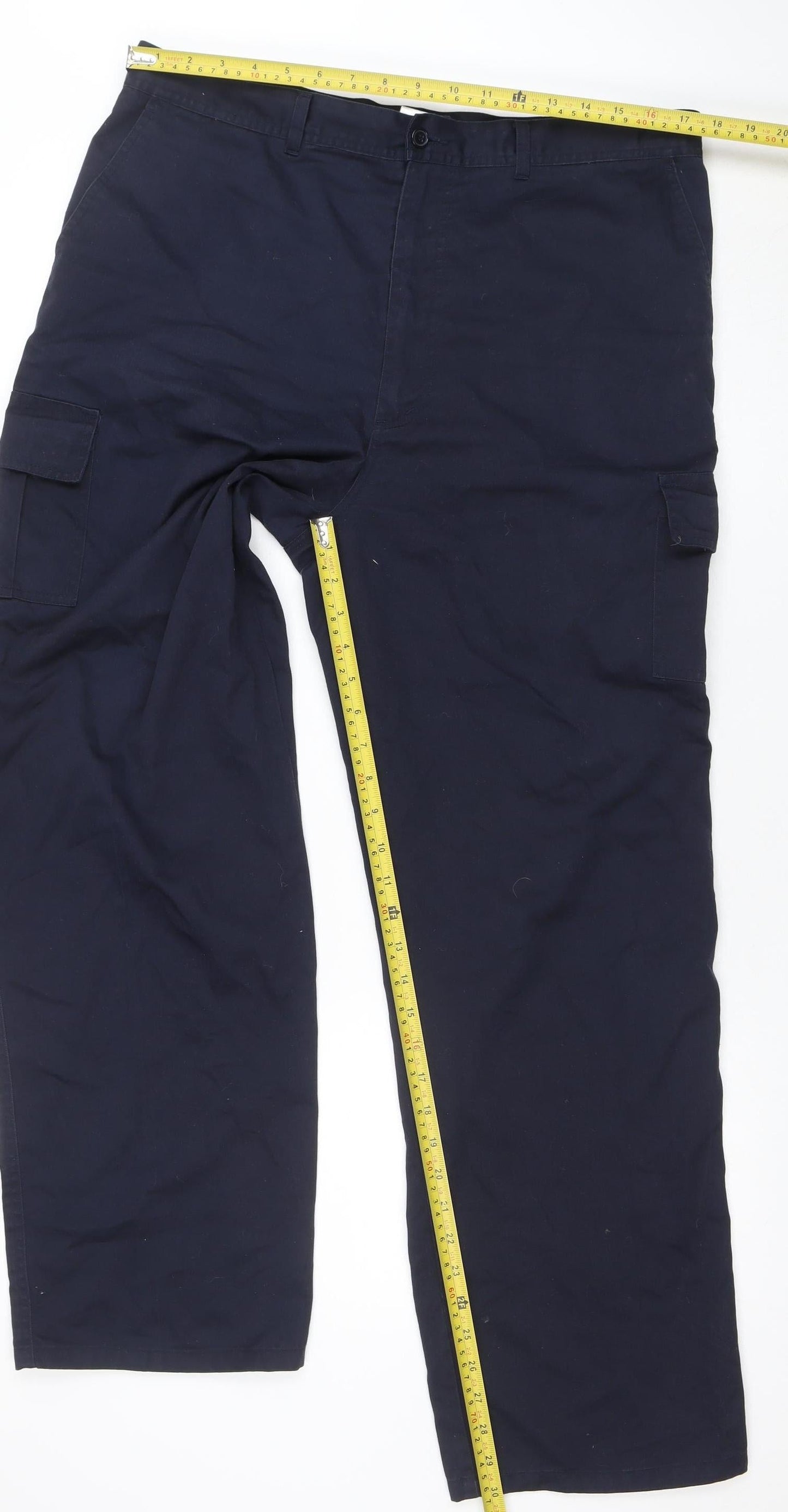 Portwest Men's Blue Cargo Workwear Trousers 54W 31L Polyester Cotton