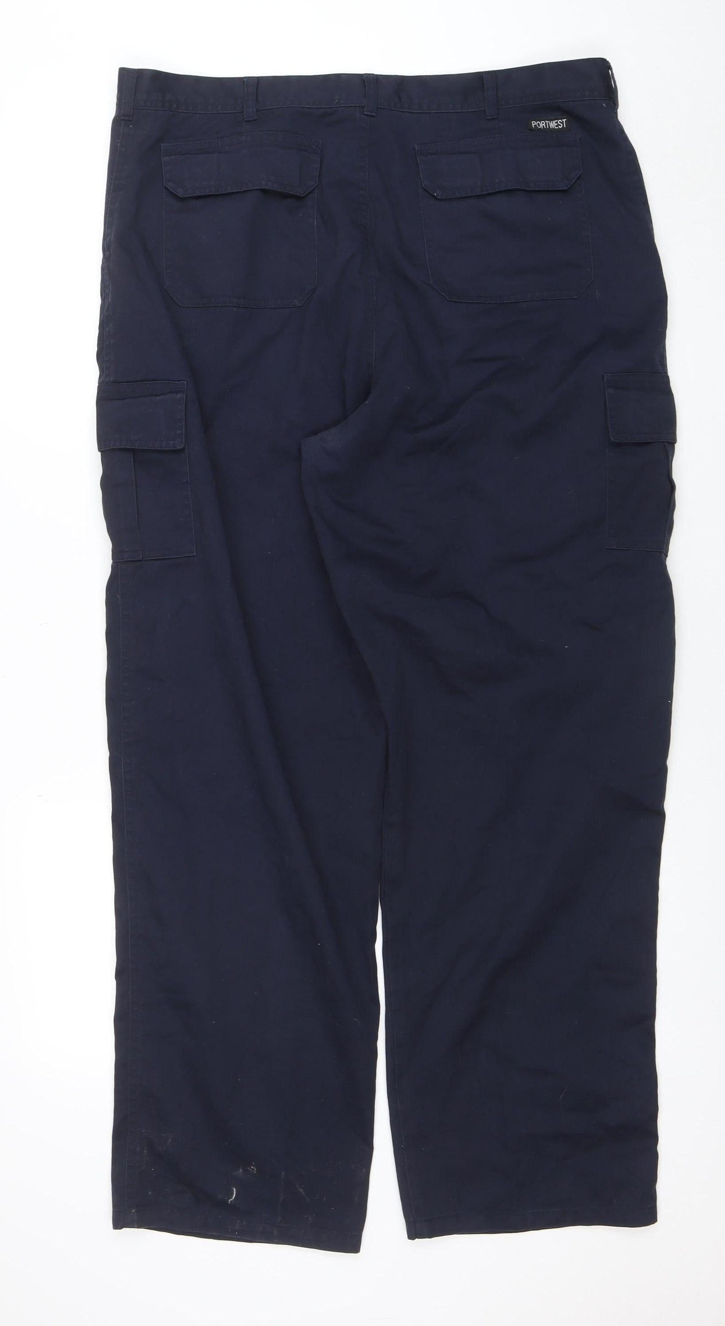 Portwest Men's Blue Cargo Workwear Trousers 54W 31L Polyester Cotton