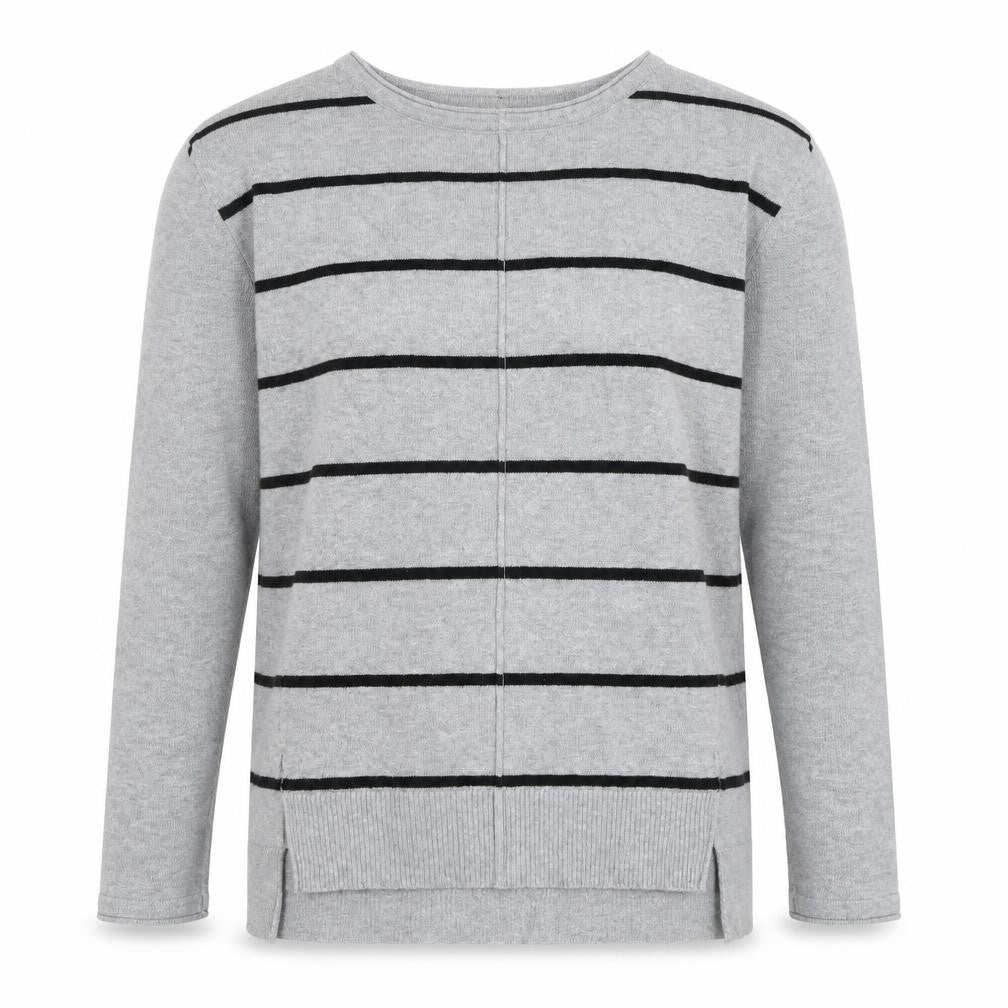 Forever 21 Women’s Grey Striped Long Sleeve Knit Jumper XS
