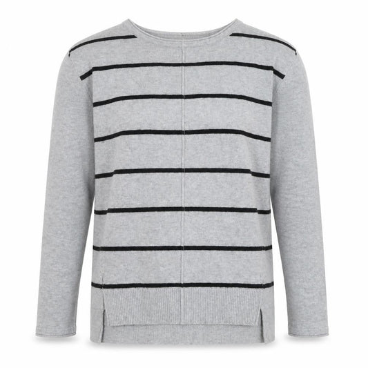Forever 21 Women’s Grey Striped Long Sleeve Knit Jumper XS