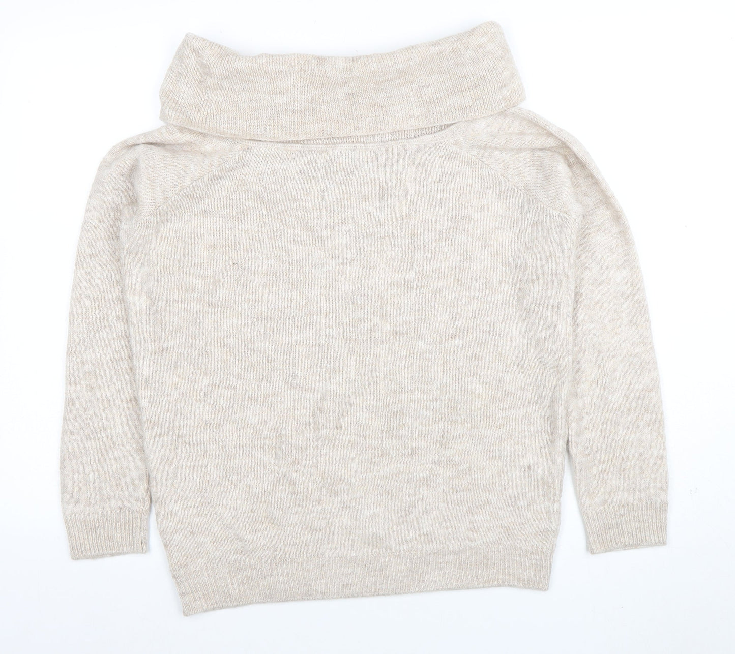 Marks and Spencer Women’s Beige Wool Blend Cowl Neck Jumper M