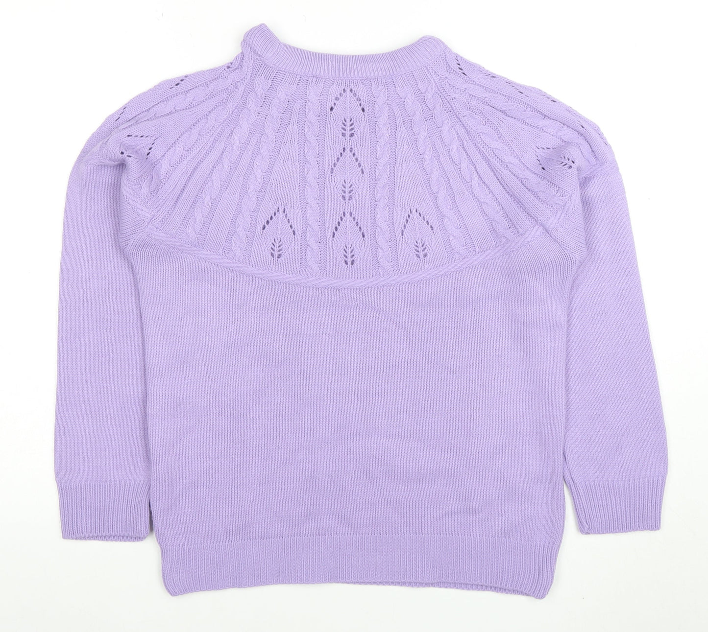 Bonmarche Women’s Purple Acrylic Cable Knit Jumper Size 10