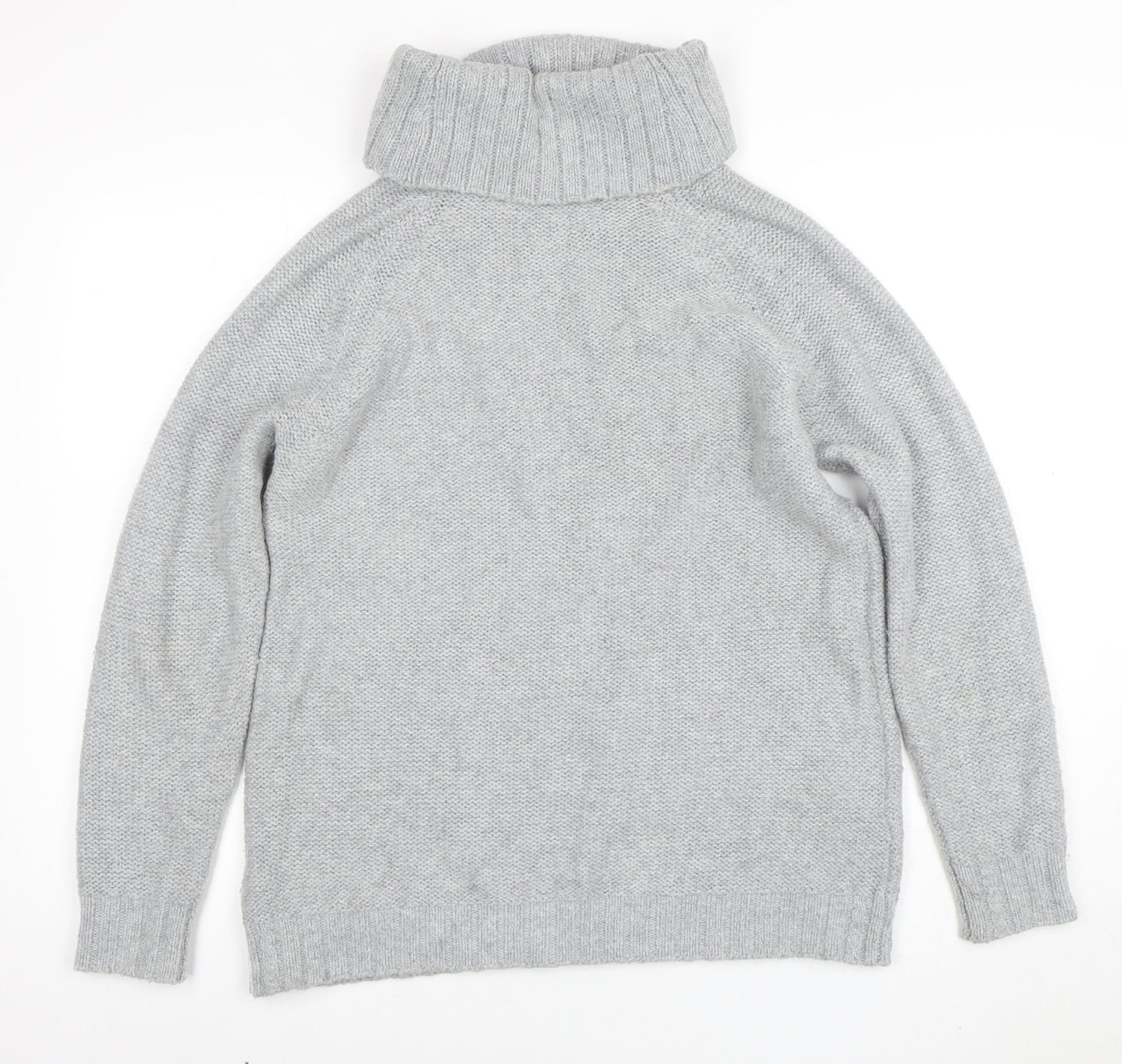 Crew Clothing Co. Womens Grey Roll Neck Cable-Knit Jumper Size 12