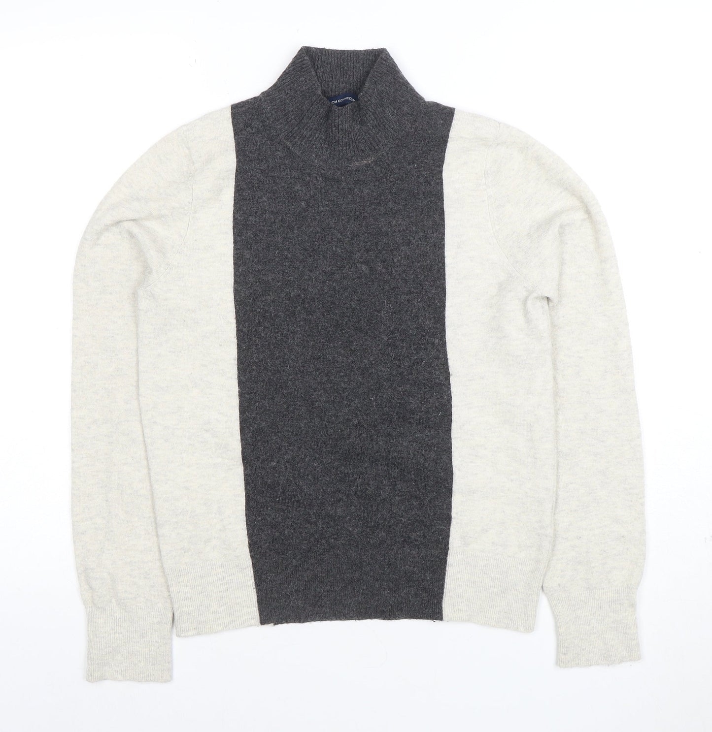 French Connection Women’s Grey Roll Neck Wool Jumper Size L