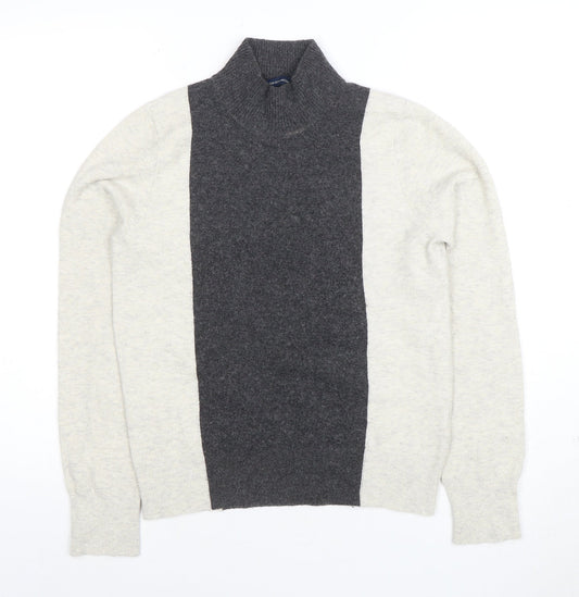 French Connection Women’s Grey Roll Neck Wool Jumper Size L