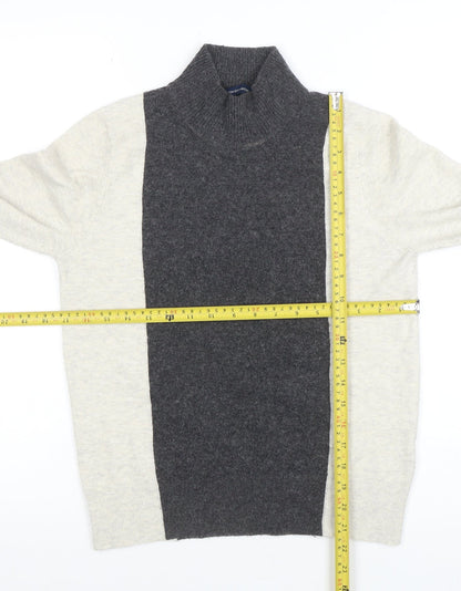 Back view of French Connection Women’s Grey Roll Neck Wool Jumper, size L