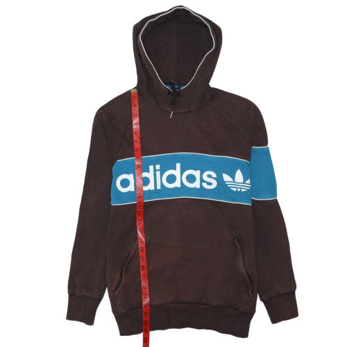 Adidas Mens Brown Pullover Hoodie Medium Graphic Sportswear