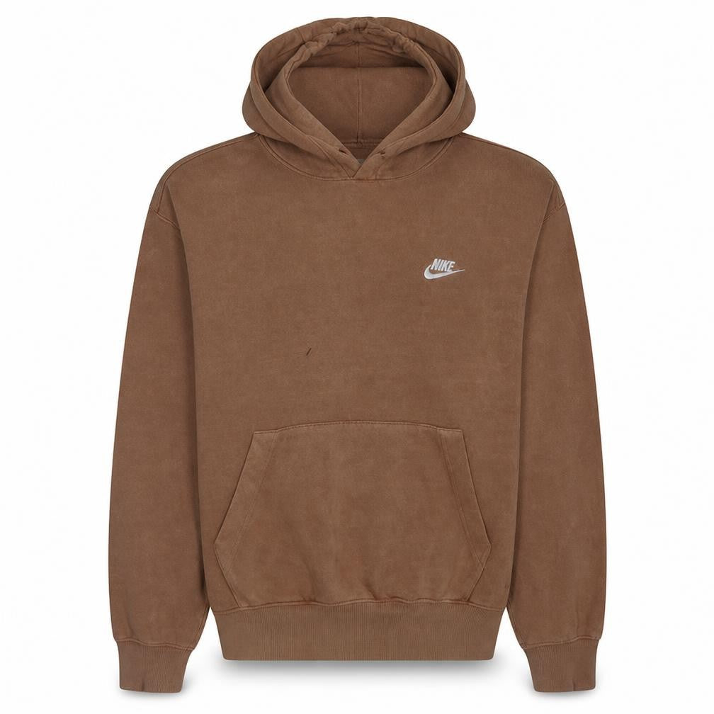 Nike Men's Brown Pullover Hoodie Small Fleece Logo Regular Fit