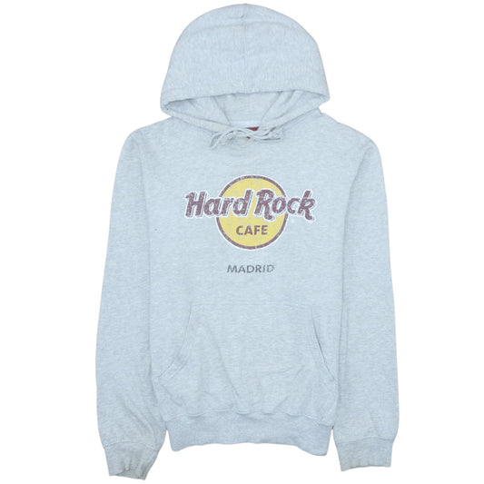 Hard Rock Cafe Madrid Grey Pullover Hoodie Women M Cotton Blend