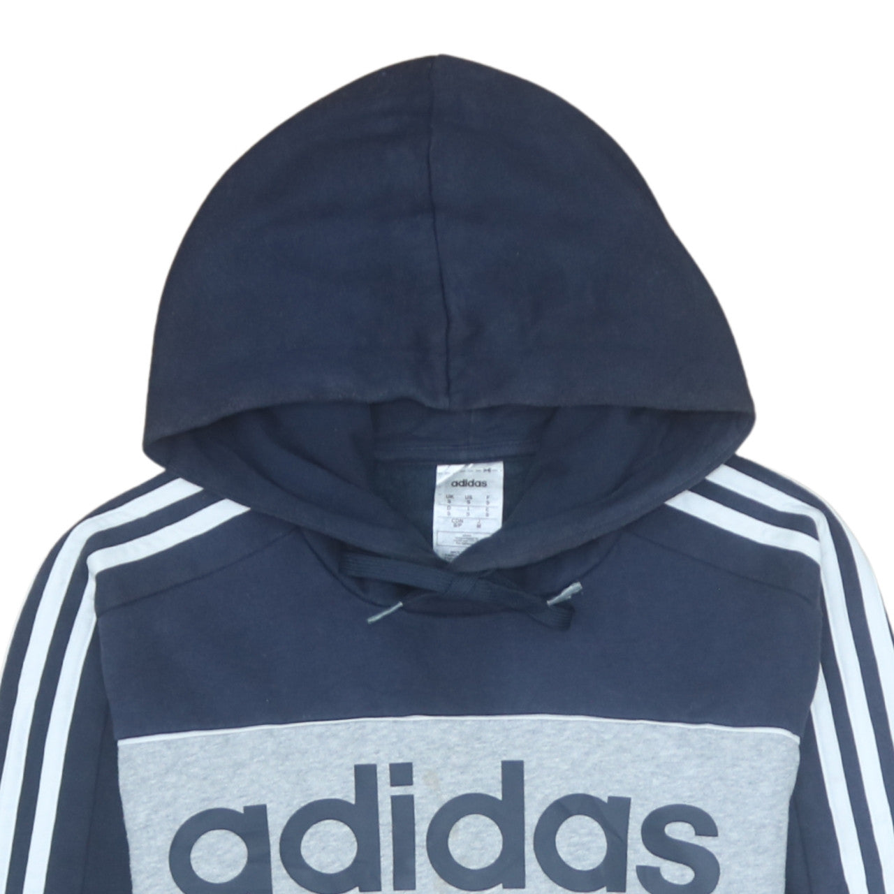 Adidas Mens Grey Pullover Hoodie Small Logo Sportswear