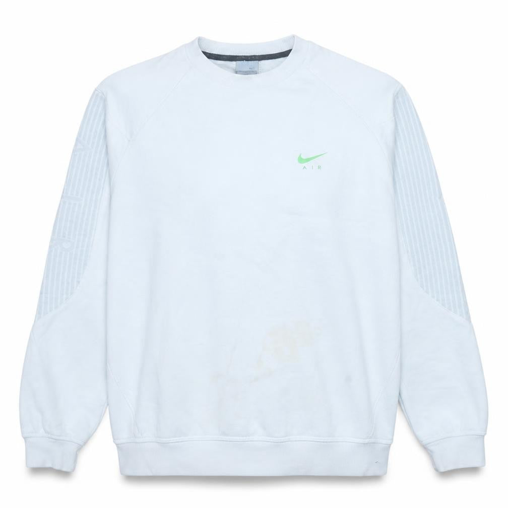 Nike Men White Crew Neck Pullover Sweatshirt Size M Sports Style
