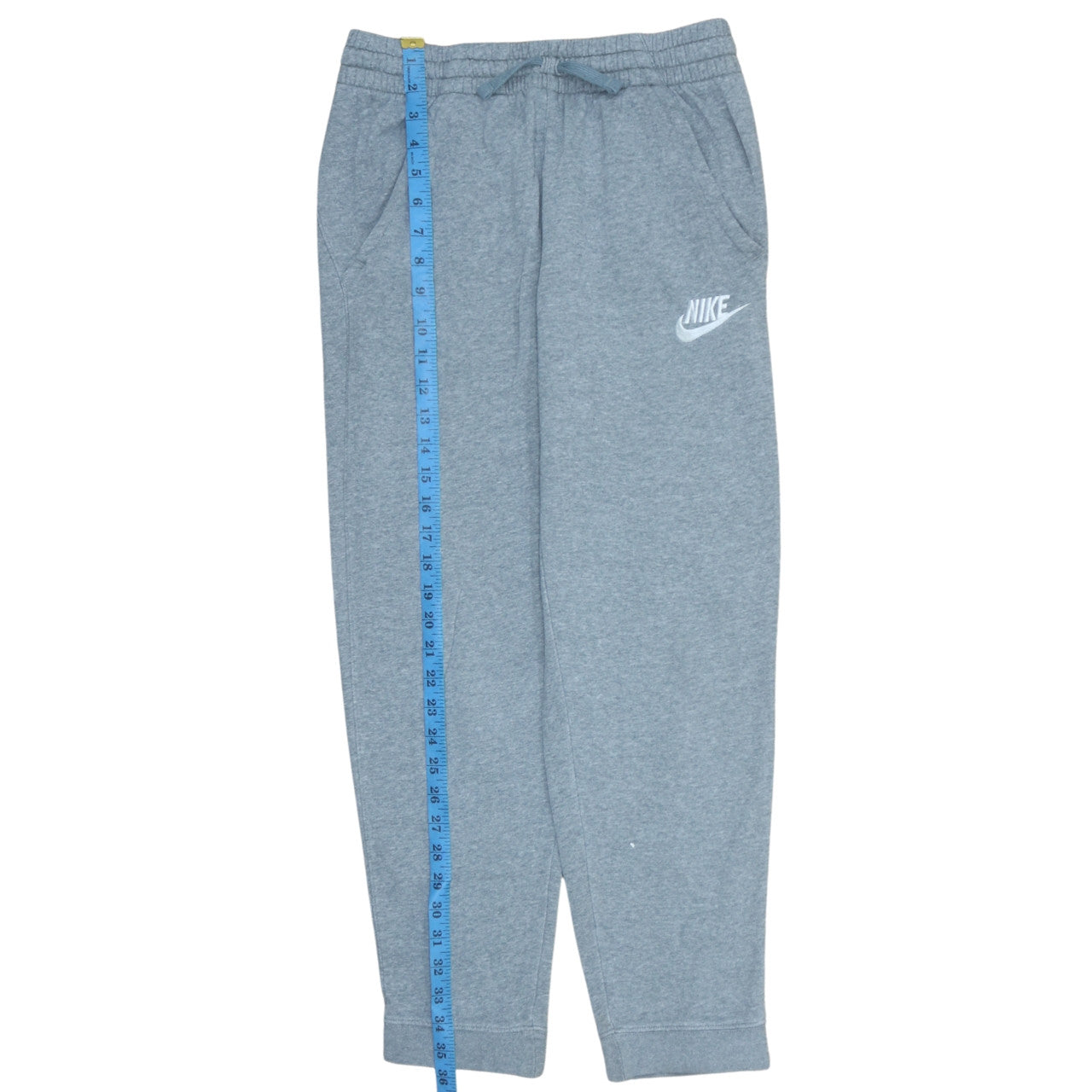 Nike Boys Grey Jogger Sweatpants L Size Elastic Waist Cotton Blend