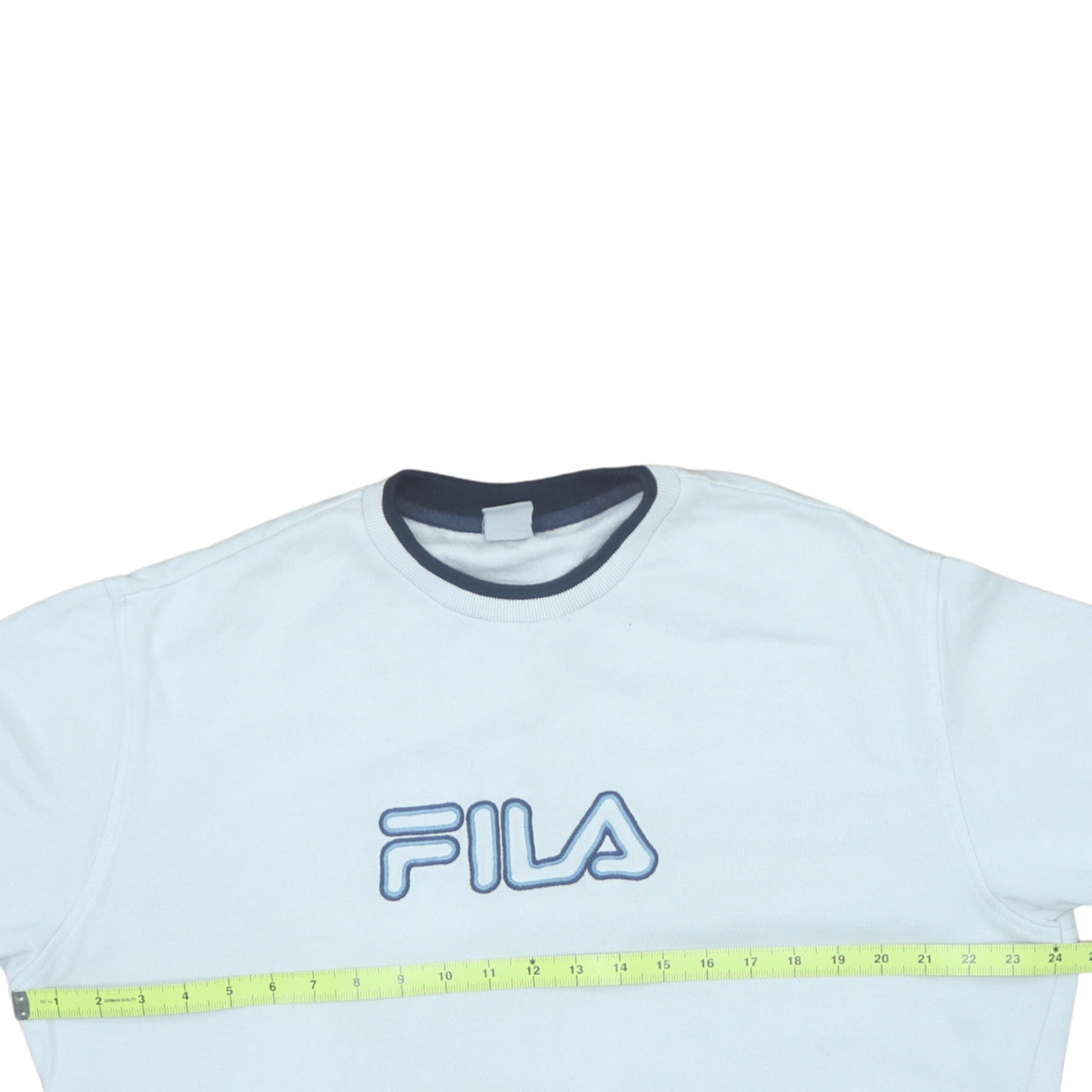 Fila Men's White Embroidered Logo Retro Cotton Sweatshirt Medium