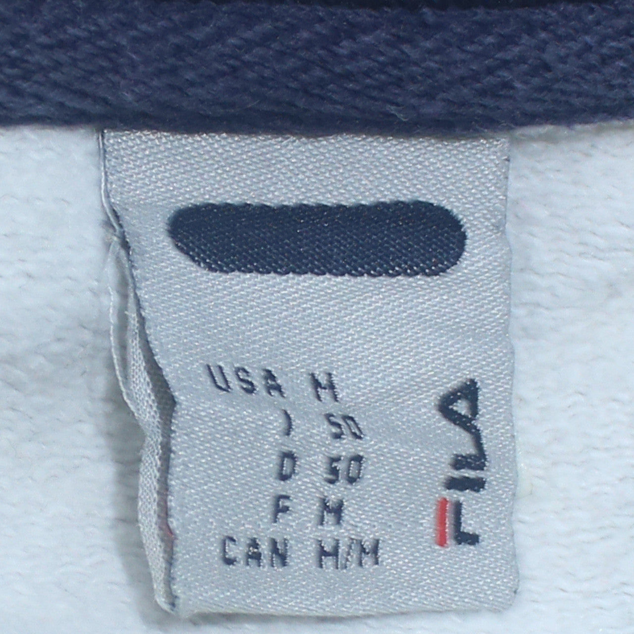 Fila Men's White Embroidered Logo Retro Cotton Sweatshirt Medium