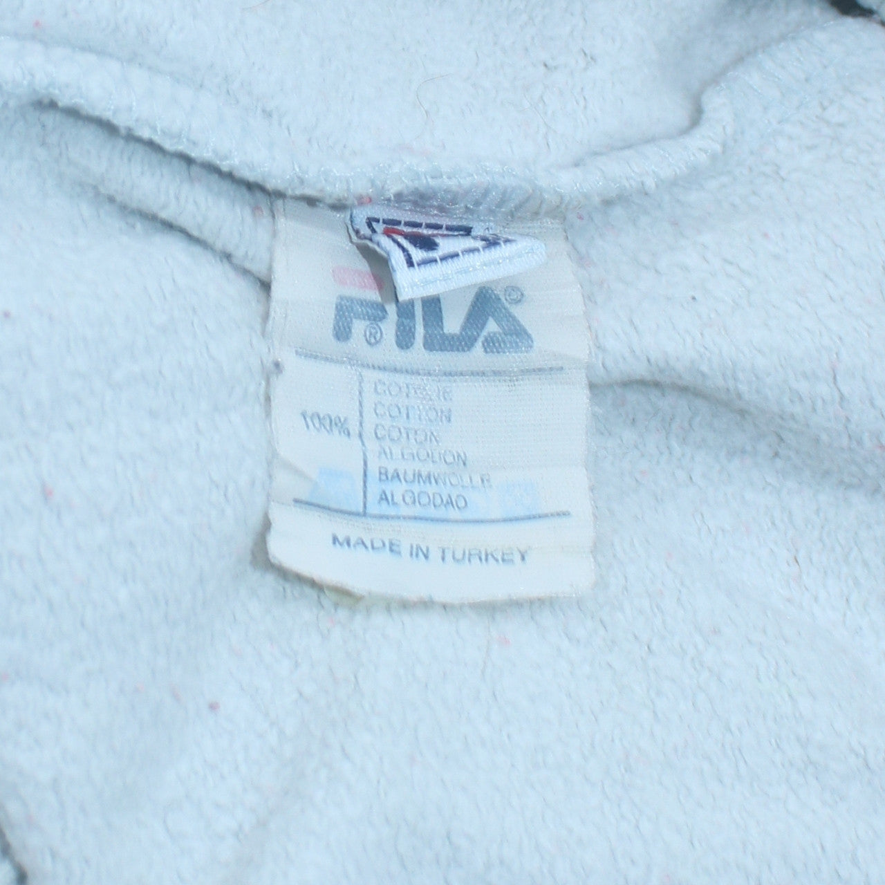 Fila Men's White Embroidered Logo Retro Cotton Sweatshirt Medium