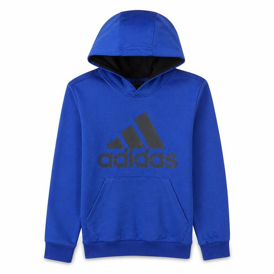 Adidas Boys Blue Pullover Hoodie 11-12 Years Cotton Blend Sportswear