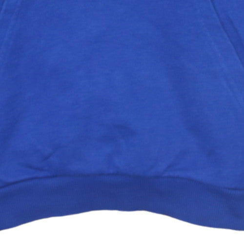 Adidas Boys Blue Pullover Hoodie 11-12 Years Cotton Blend Sportswear
